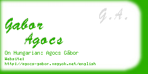 gabor agocs business card